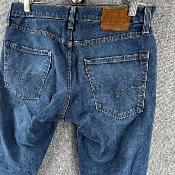 Levis 502 Premium Blue Denim Jeans Leather Patch Cotton Blend ACTL 31X30.5 - Picture 14 of 16